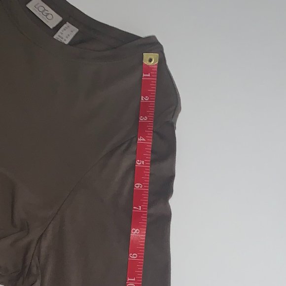 NWOT Logo Lori Goldstein Long Sleeve Dark Camo Green (Almost Brown) Shirt Sz Lg - Picture 10 of 13